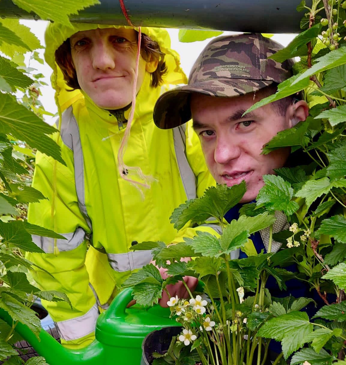 Seumas & Ethan Looking After The Polytunnels. Photographer Alexandra Macleay.