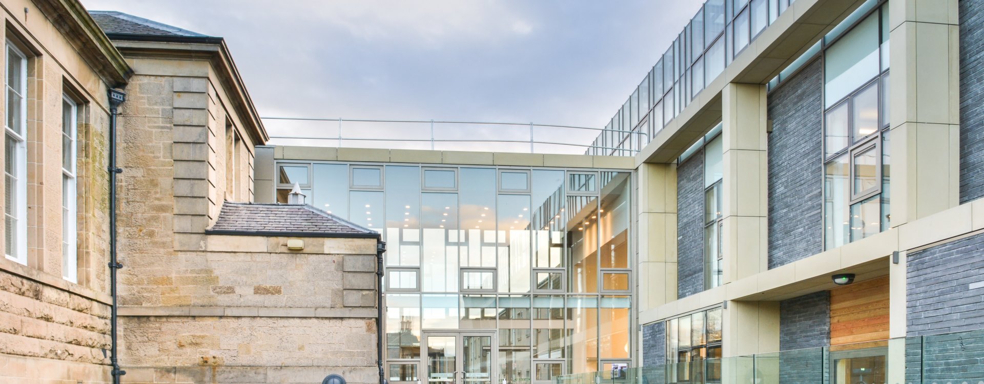 Outside Alexander Graham Bell building in Elgin 