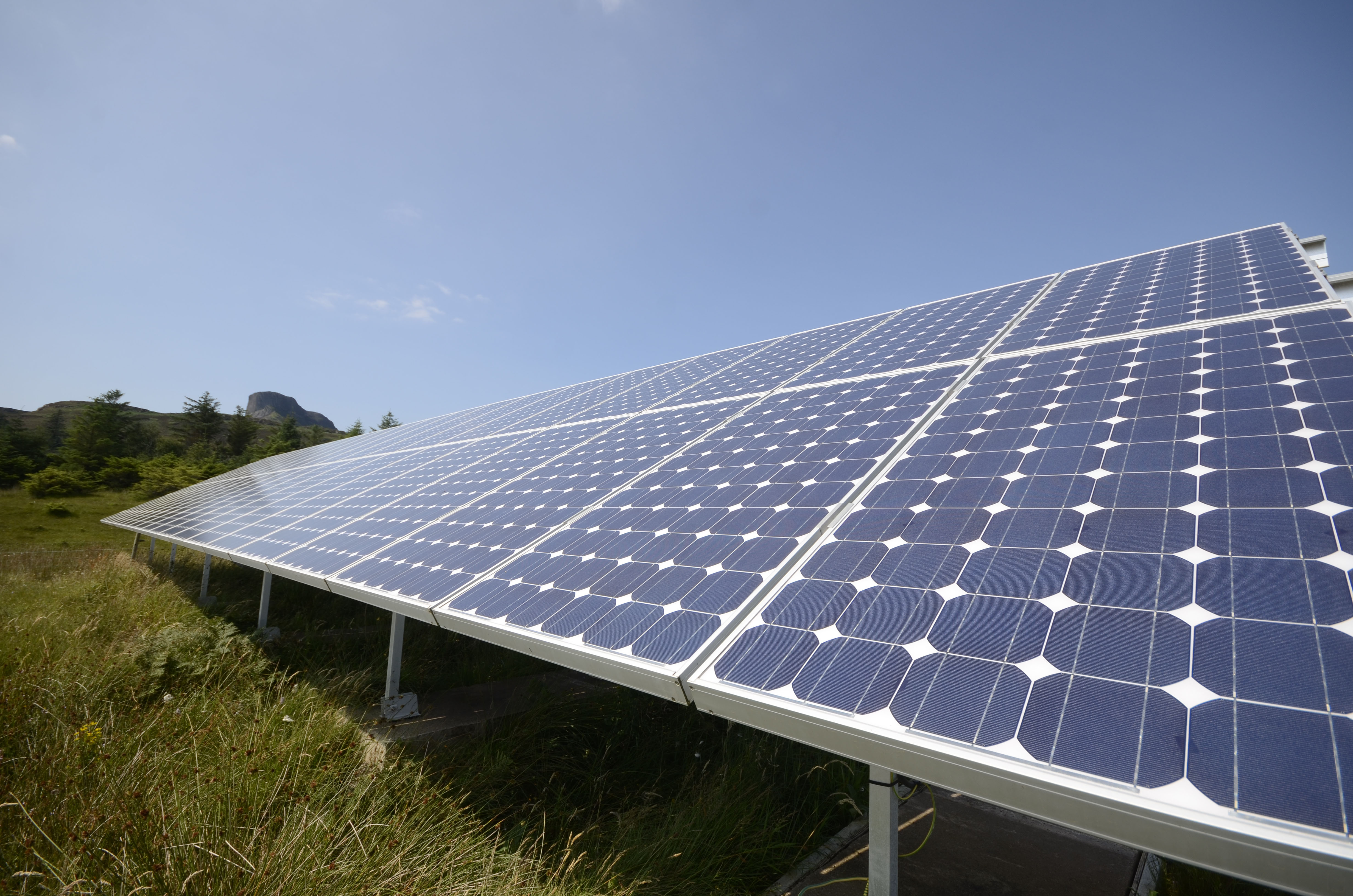 Solar panels in sunshine