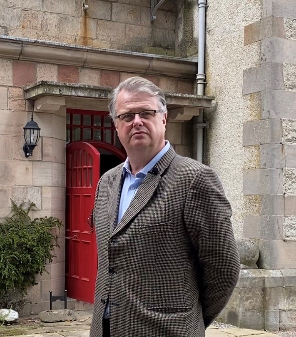 Gavin Ellis at door of Knockomie Hotel
